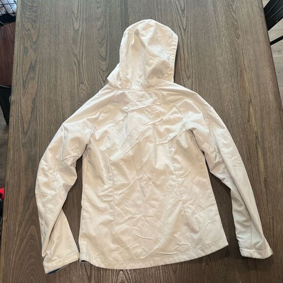 Free Country White Athletic Jacket Hooded Full Zip Fleece Lined Size S - Picture 5 of 9